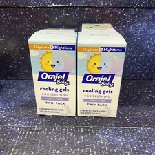 2 X Orajel Baby Daytime & Nighttime Non-Medicated Cooling Gels for Teething