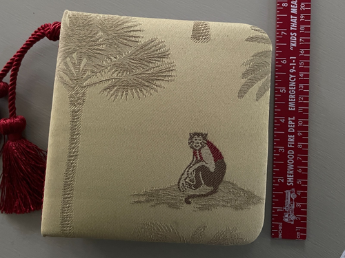Vintage Gold Silk Embroidered Cover Monkey Photo Album Scrapbook w/ Red Tassels - Picture 12 of 12