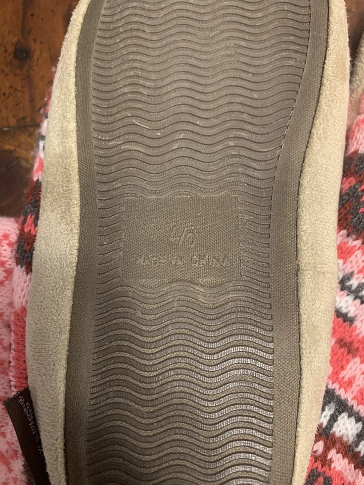 BOTAS CHINELOS SUÉTER FEMININO MALHA MUK LUKS MUKLUKS ROSA/VERMELHO TAMANHO 4/5 EXCELENTE ESTADO USADO - Imagem 3 de 3