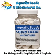 Calcium Feeders, 100 Small Discs for Shrimp, Snails, Crabs, Crayfish & Tropicals