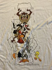 Vintage Looney Tunes XXL Shirt Pillow Fight 1994 Freeze One Size