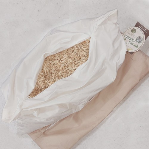 Kor Bed Pillow Hinoki Flake wt Cotton Cover Eco Phytoncide Neck Support Free Shi - Picture 5 of 7