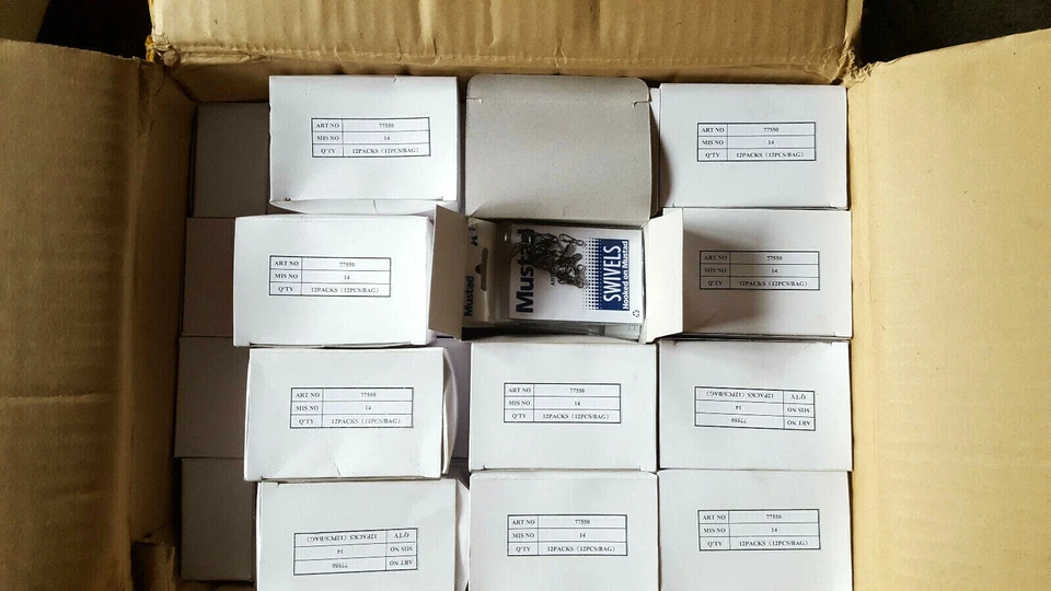 1000 - 2000 - 3000 PESCA MOSTAD RODANTE BROCHE DE PRESIÓN GIRATORIO AL POR MAYOR NUEVO EN CAJA TALLA 14 Foto 4 de 4