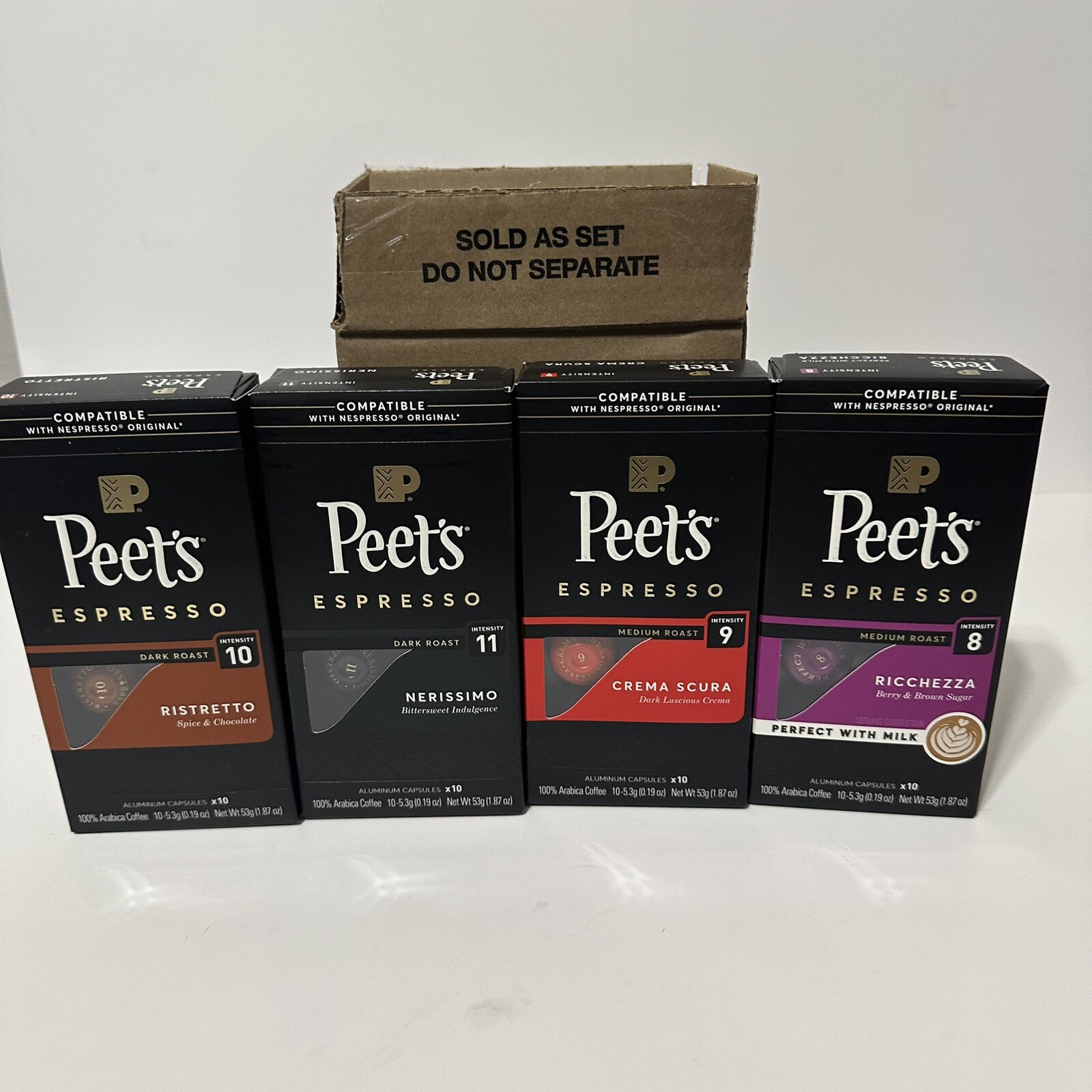 Peet's Coffee Espresso Capsules Variety Pack, 40 Count Single Cup