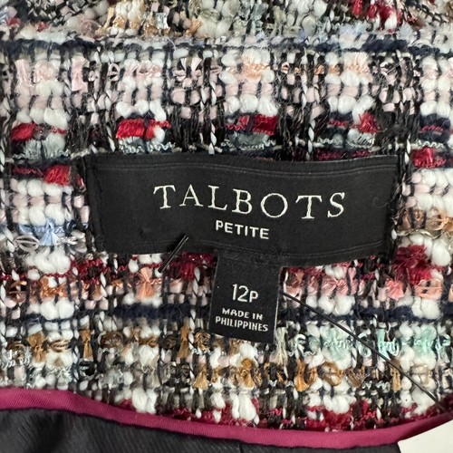 Talbots Tweed Blazer Jacket 12 Petite Metallic Multicolor Preppy NWT CJ-1969 - Picture 7 of 10