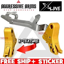 AGGRESSIVE ARMS X-LINE PVD GOLD TRIGGER & BAR Gen 3 GL0CK 17 19 22 23 26 27
