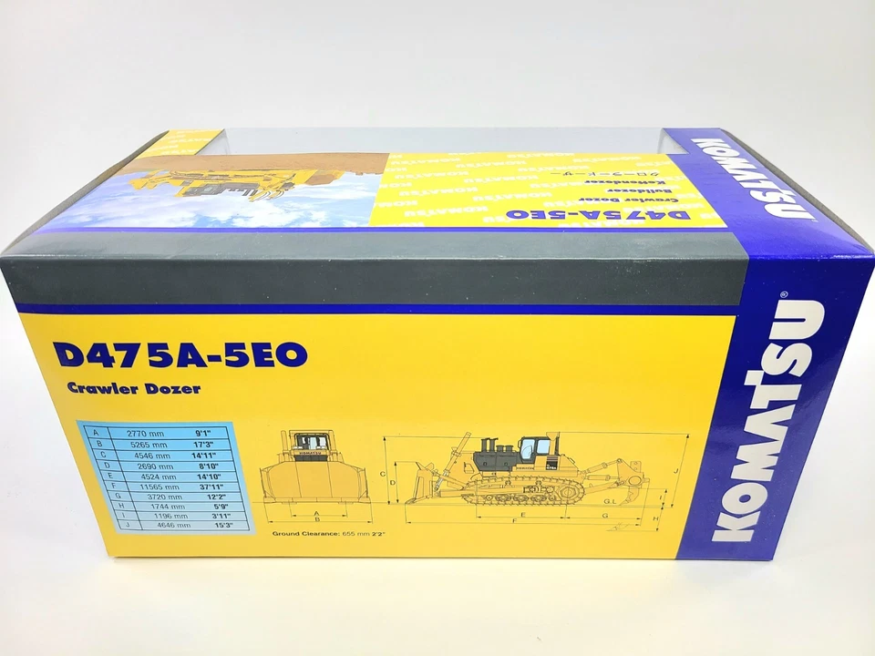 Topadora Komatsu D475A-5EO con desgarrador - blanca primera marcha escala 1:50 #59-3238 nueva Foto 3 de 4