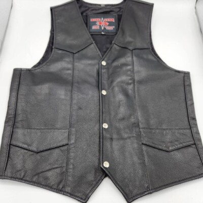 ジャケット・アウター RIDERS SYNTHETIC LEATHER VEST JACKET ROCK Army Green Sheepskin Moto Leather Vest