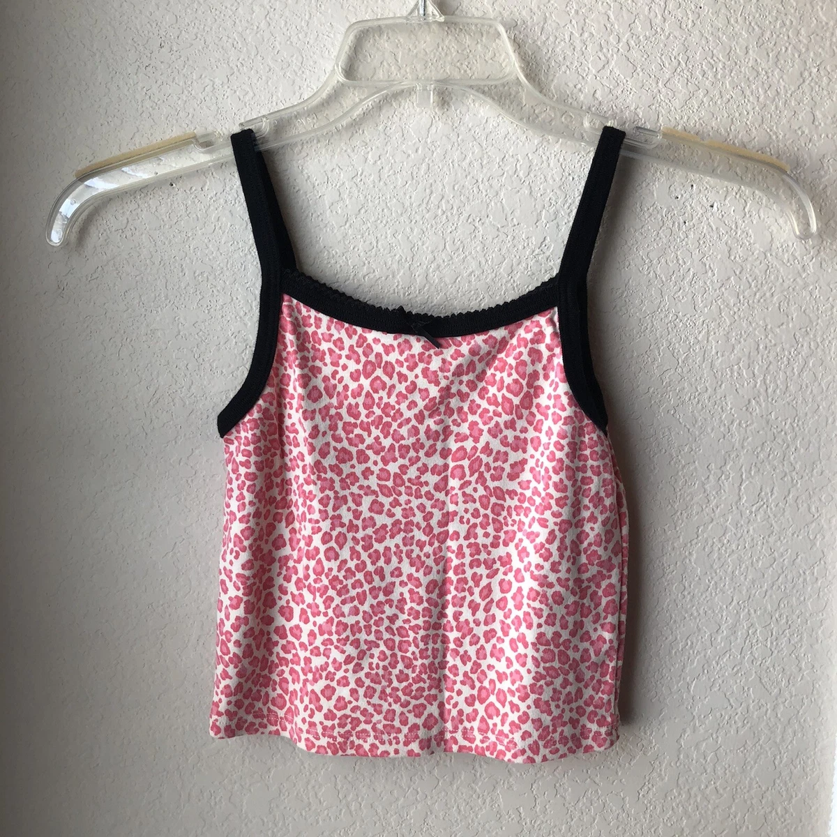 Brandy Melville Pink Cheetah Belle Style Bow Tank Top Camisole NWT