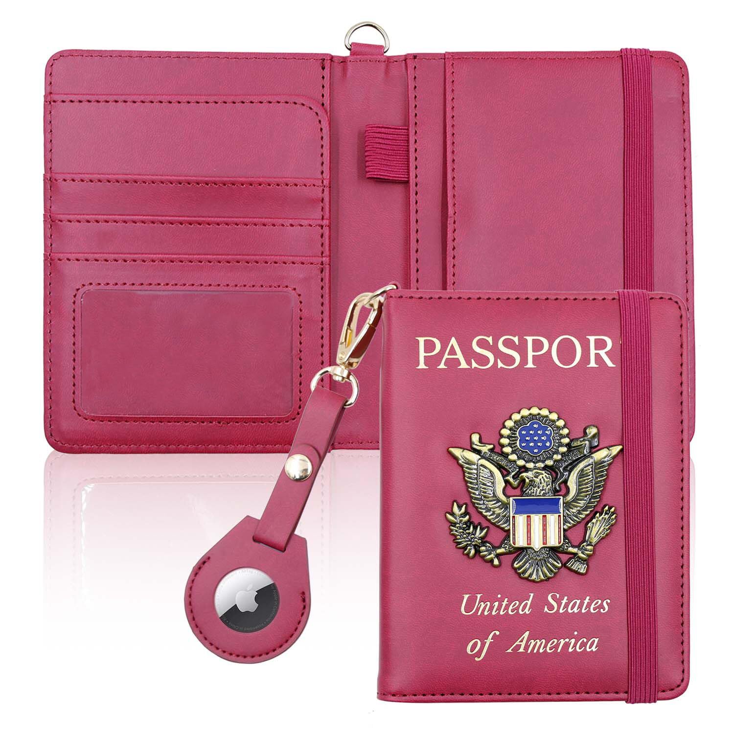 Airtag Passport Holder Wallet for Travel with Anti-Lost RFID Protection-image