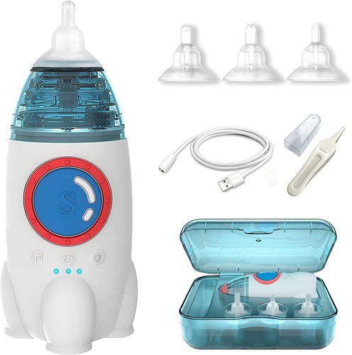 Electric Baby Nasal Aspirator Stuffy Nose Cleaner Snot Sucker Safe Easy Hygienic - Picture 3 of 7