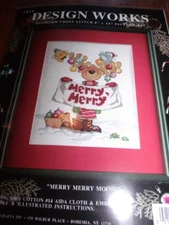Design Works MERRY MERRY REINDEER MOOSE Counted Cross Stitch Kit 8" x 10"
