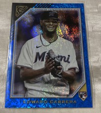 2022 Topps Gallery Miami Marlins Edward Cabrera Base Blue Pattern 50/50 Rookie