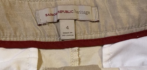 Banana Republic Heritage Beige Khaki Flat Front Shorts Women’s Size 4 - Picture 4 of 4