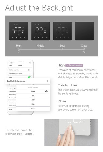 Room Thermostat Underfloor Heating System Thermoregulator for GasBoiler Electric - Bild 16 von 30