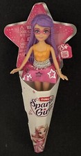 ZURU Sparkle Girlz   Purple Hair  Orange  Top Pink Skirt Pink Eyemask  4” Cone