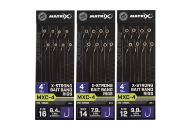Fox Matrix MXC-4 4  X-Strong Bait Band Rigs Barbless Vorfach Rig