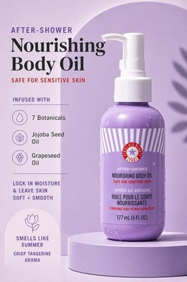 First Aid Beauty Nourishing Body Oil After Shower Sensitive Skin 6 oz