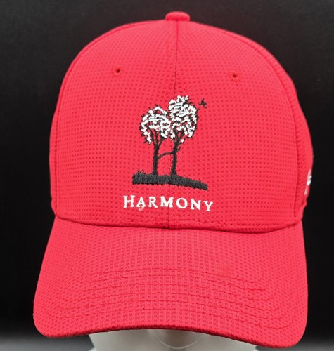 Harmony Golf Hat Cap Fitted LG/XL Under Armour Red Embroidered - Picture 1 of 16