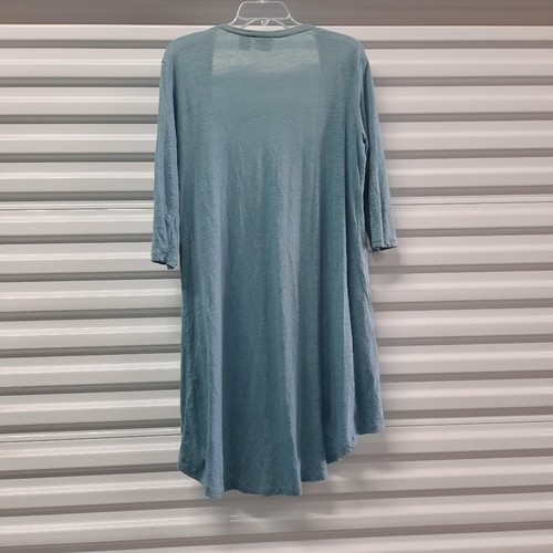 Rachel Zoe Cardigan Duster Women Size Medium Blue 100% Linen Casual Lightweight - Picture 2 of 5