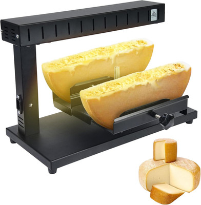750W Electric Raclette Cheese Melter with Adjustable Height for Perfect Melting