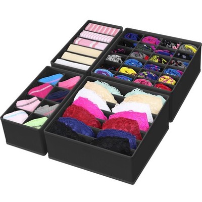 4Pack Drawer Organizer  Closet Dividers for Underwear, Socks, Bras, Scarves, ...