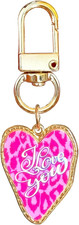 Pink Heart Bow Keychain Bag Charm, Cute Purse Charm Key Chains Accessories Decor