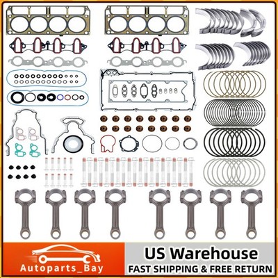 Full Cylinder 5.3 Head Gasket Connecting Rod Set For Chevy GMC LS Gen III  5.3L