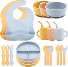 Silicone Baby Feeding Set 21 Pcs, Baby Led Weaning Supplies