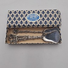 Vintage Peruzzi Bros Florence 800 Silver Bell Scoop Spoons Set of 4 With Box
