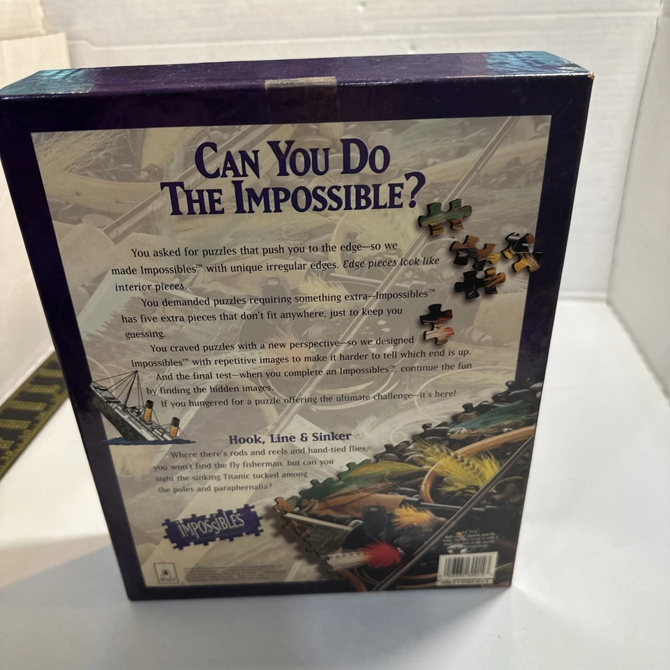 BePuzzled Impossibles “Hook Line & Sinker” 750+5 Extra Pieces Puzzle 1996 - Image 4 of 4