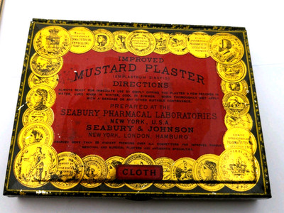 Seabury & Johnson Mustard Plaster vintage tin Seabury Pharmacal Laboratories