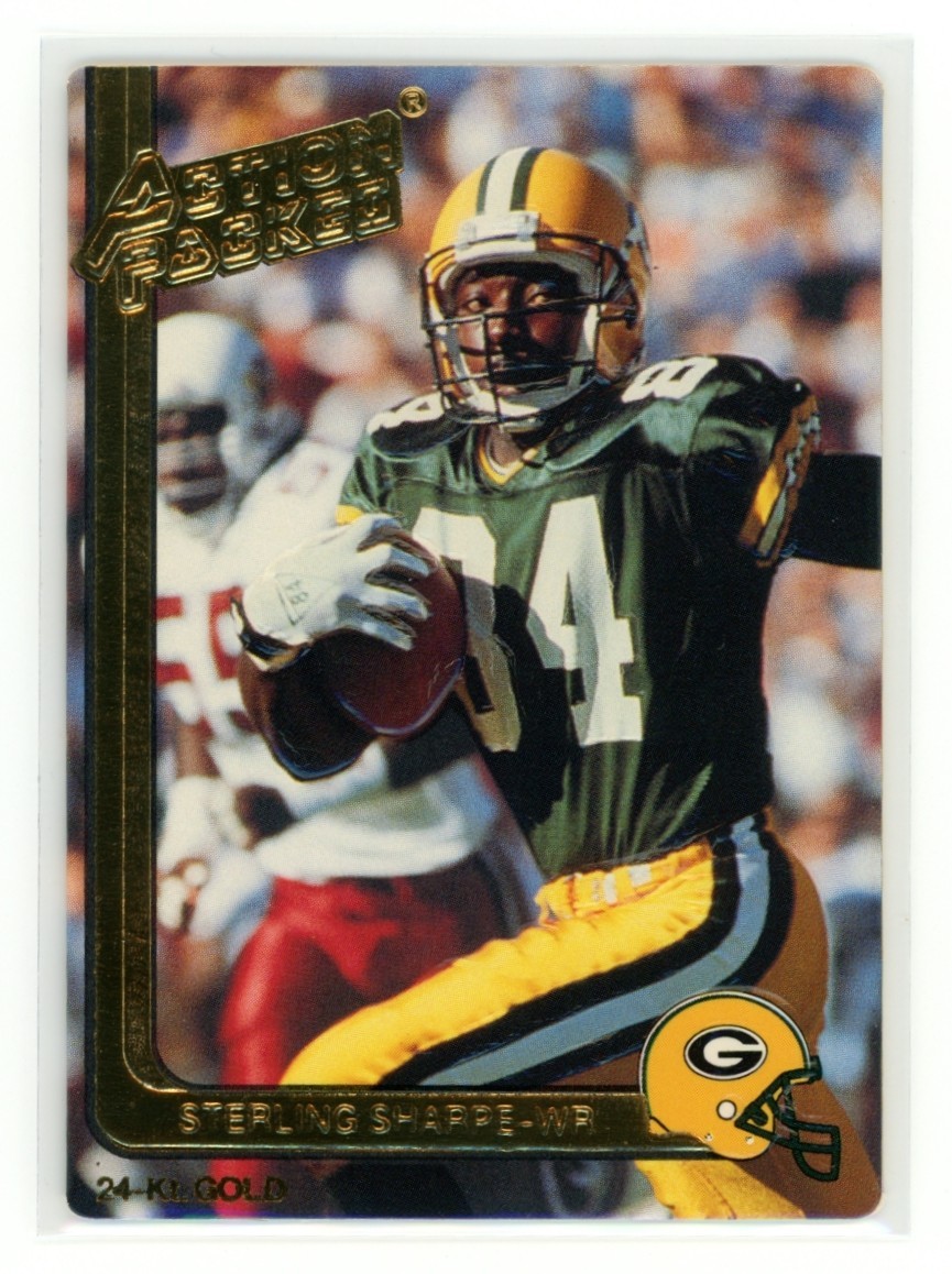 STERLING SHARPE 1991 Action Packed 24Kt-Gold #18G C2