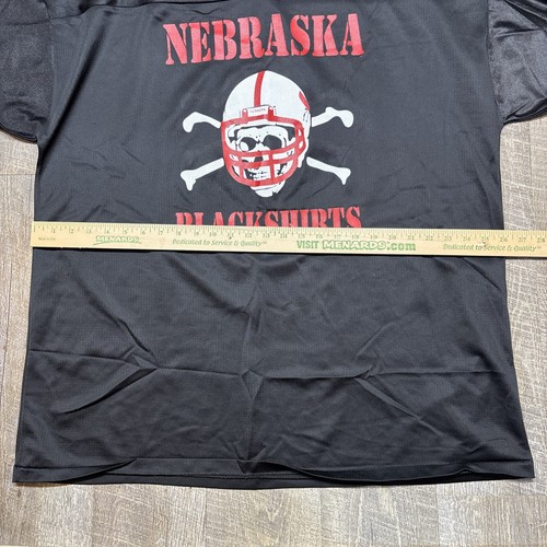 Vintage Nebraska Cornhuskers Blackshirts XXL IZAW maglia ossa teschio calcio USA - Foto 5 di 8
