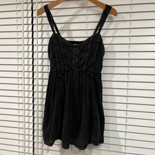 NWT Urban Outfitters Preston Corset Mini Dress in Black Size Med Goth Fairy