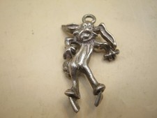 Vintage Circa 1970's Silver Charm For Bracelet - Cartoon Rabbit