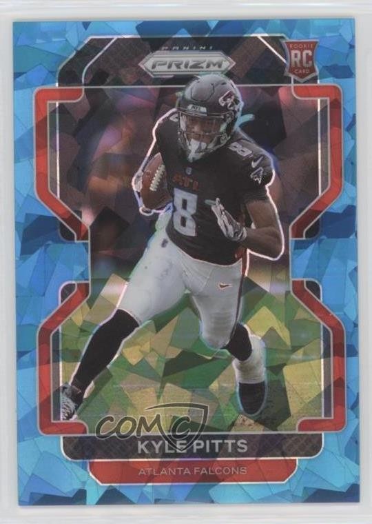 2021 Panini Prizm Rookie Blue Ice Prizm 61/99 Kyle Pitts #341 Rookie RC fc1