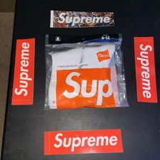 BRAND NEW SUPREME WHITE SOCKS TWO PACK