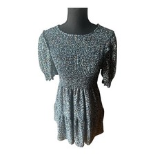 Wild Fable Blue Floral Smocked Mini Dress NWT Cottagecore Summer XS Trendy