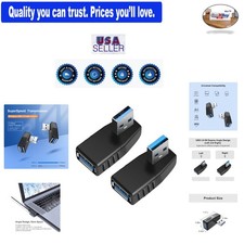 2-Pack USB 3.0 90 Degree Left  Right Angle Adapter Male to Female