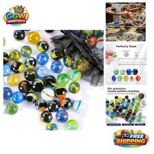 Eye-Catching 60 Pcs Glass Marbles - 0.6 Inch for Kids Home Decoration