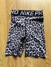 NIKE Womens White Black Leopard Nike Pro 7