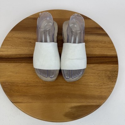 New NWOB Womens Munro Casita White Casual Wedge Slides Sandals Shoes Size 7 W