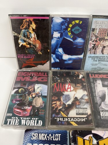 Lot 11 Vintage Rap Hip Hop Reggae Cassettes NWA Bone Thugs Bob Marley Mix-A-Lot - Picture 2 of 10