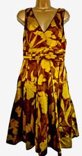 Mng Mango SILK blend dress size  L (UK 12)  green/brown