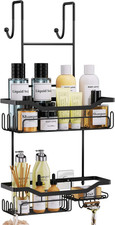 Hanging Shower Caddy over the Door with Soap Holder, No Drilling Adhesive Shower