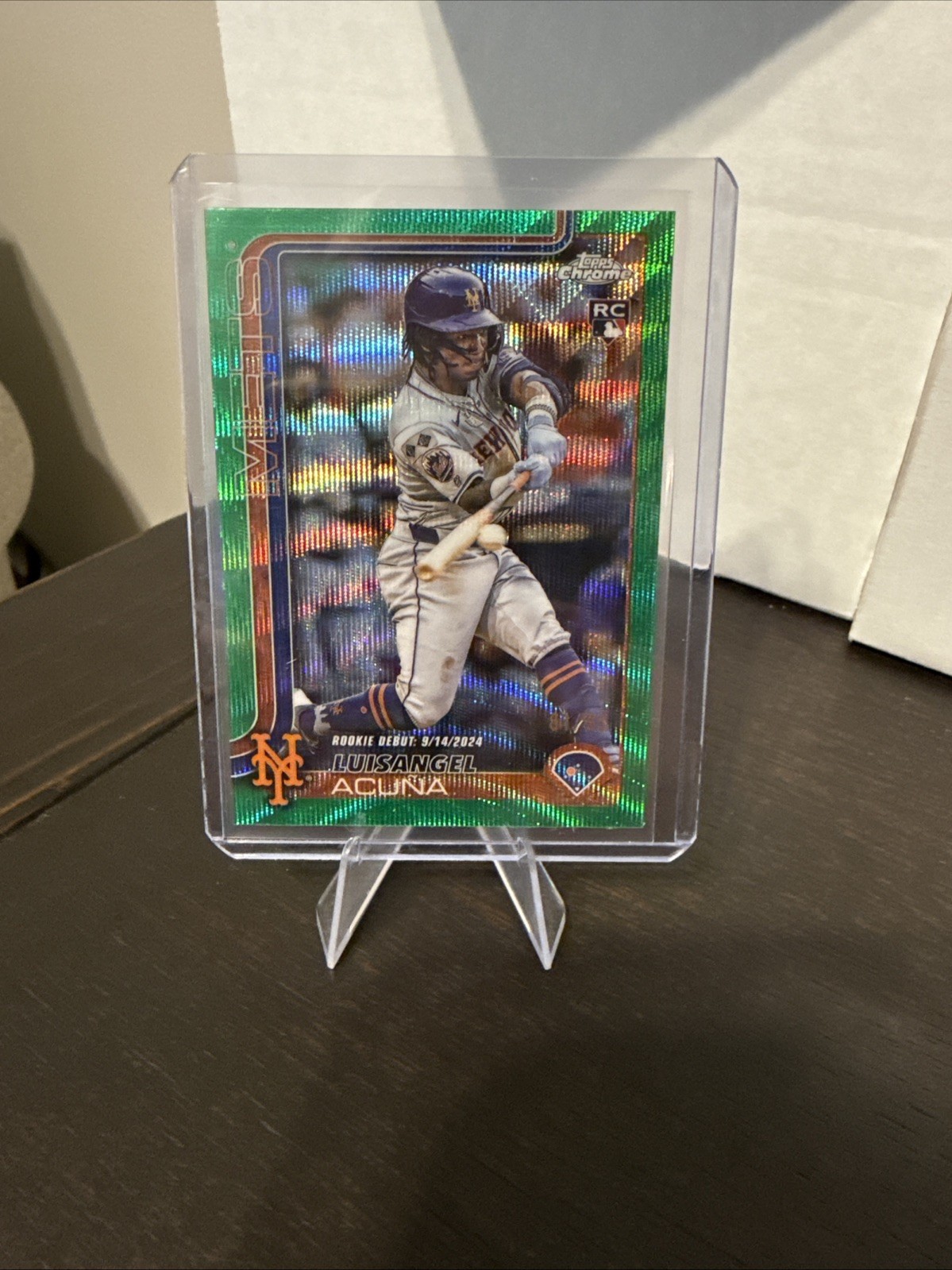 Luisangel Acuna 2025 Topps Chrome Update Green Wave /99 Rookie Debut Mets