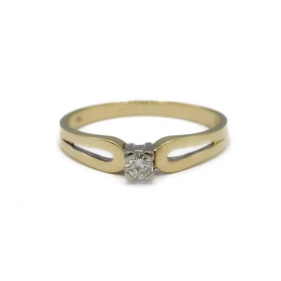 Ring mit Brillant Solitär 0,14 ct in 585 14kt Gold Diamond Gr. 59 - Bild 1 von 4