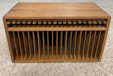 Vintage Kalmar Designs 20 Slot CD Holder Teak Wood MCM Storage Eject Buttons