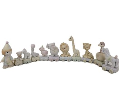  Precious Moments 16004 15946 Birthday Series Train Set Of 11 Porcelain Figures